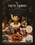 New Moon Intentions Crystal Bowl Gathering at The Yoga Barn in Severna Park, Maryland, October 10, 2026, featuring crystal intention bowls with crystals, botanicals and vintage vessels.